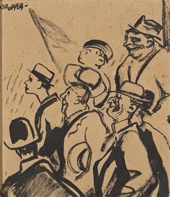 WILLIAM GROPPER Group of 7 ink drawings of the Democratic National Convention, New York.